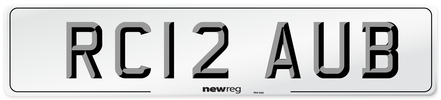 RC12 AUB Number Plate from New Reg